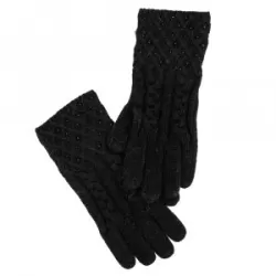 Peter Glenn Cable Knit Crystal Sparkle Glove (Women's)